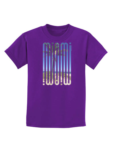 Miami Beach View Mirage Childrens Dark T-Shirt-Childrens T-Shirt-TooLoud-Purple-X-Small-Davson Sales