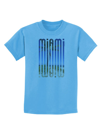 Miami Beach View Mirage Childrens T-Shirt-Childrens T-Shirt-TooLoud-Aquatic-Blue-X-Small-Davson Sales