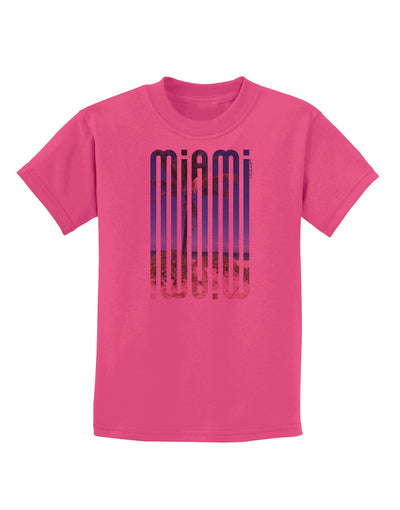 Miami Beach View Mirage Childrens T-Shirt-Childrens T-Shirt-TooLoud-Sangria-X-Small-Davson Sales