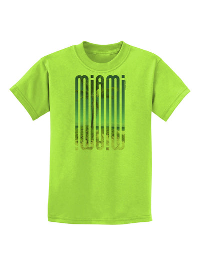 Miami Beach View Mirage Childrens T-Shirt-Childrens T-Shirt-TooLoud-Lime-Green-X-Small-Davson Sales