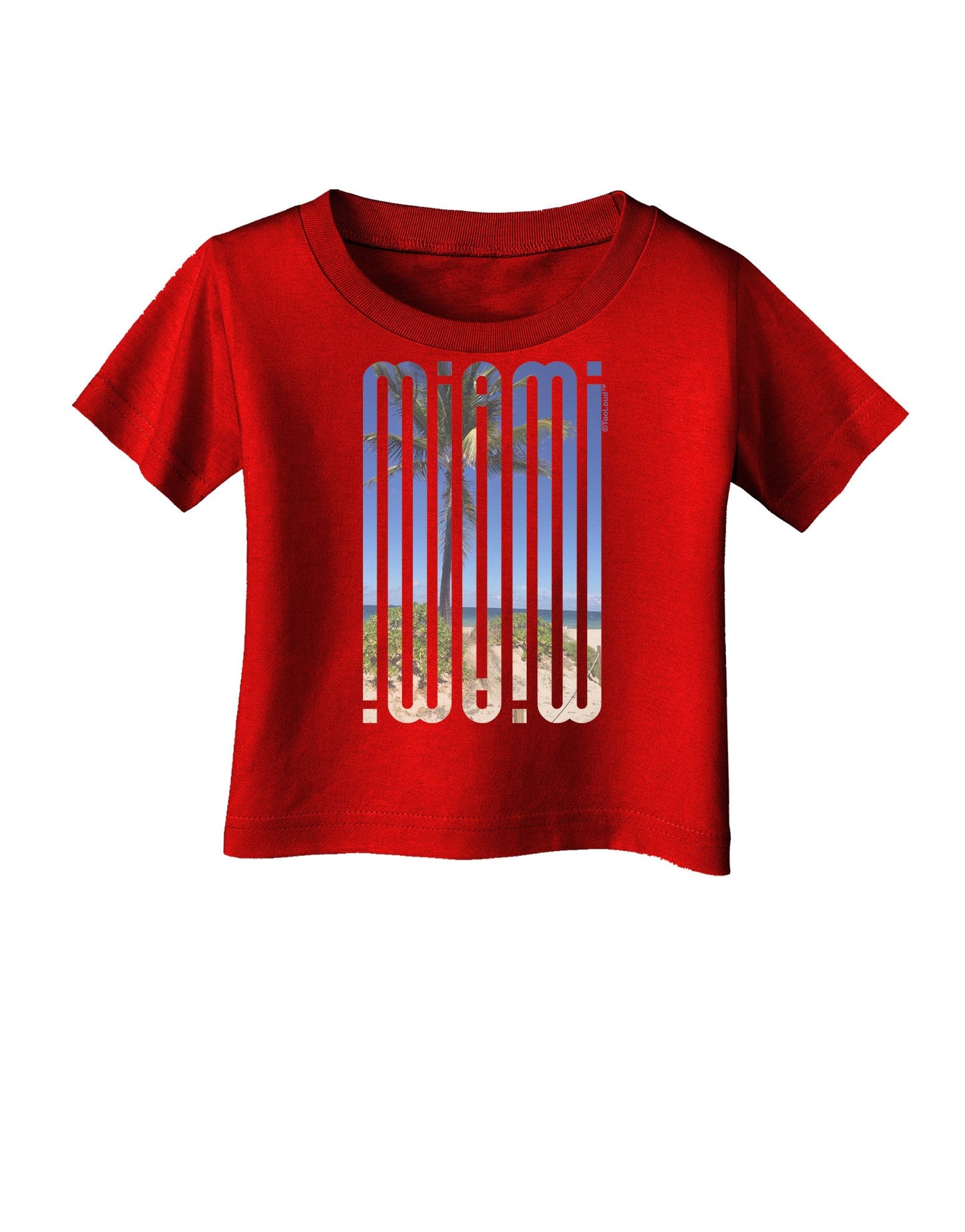 Miami Beach View Mirage Infant T-Shirt Dark-Infant T-Shirt-TooLoud-Red-06-Months-Davson Sales