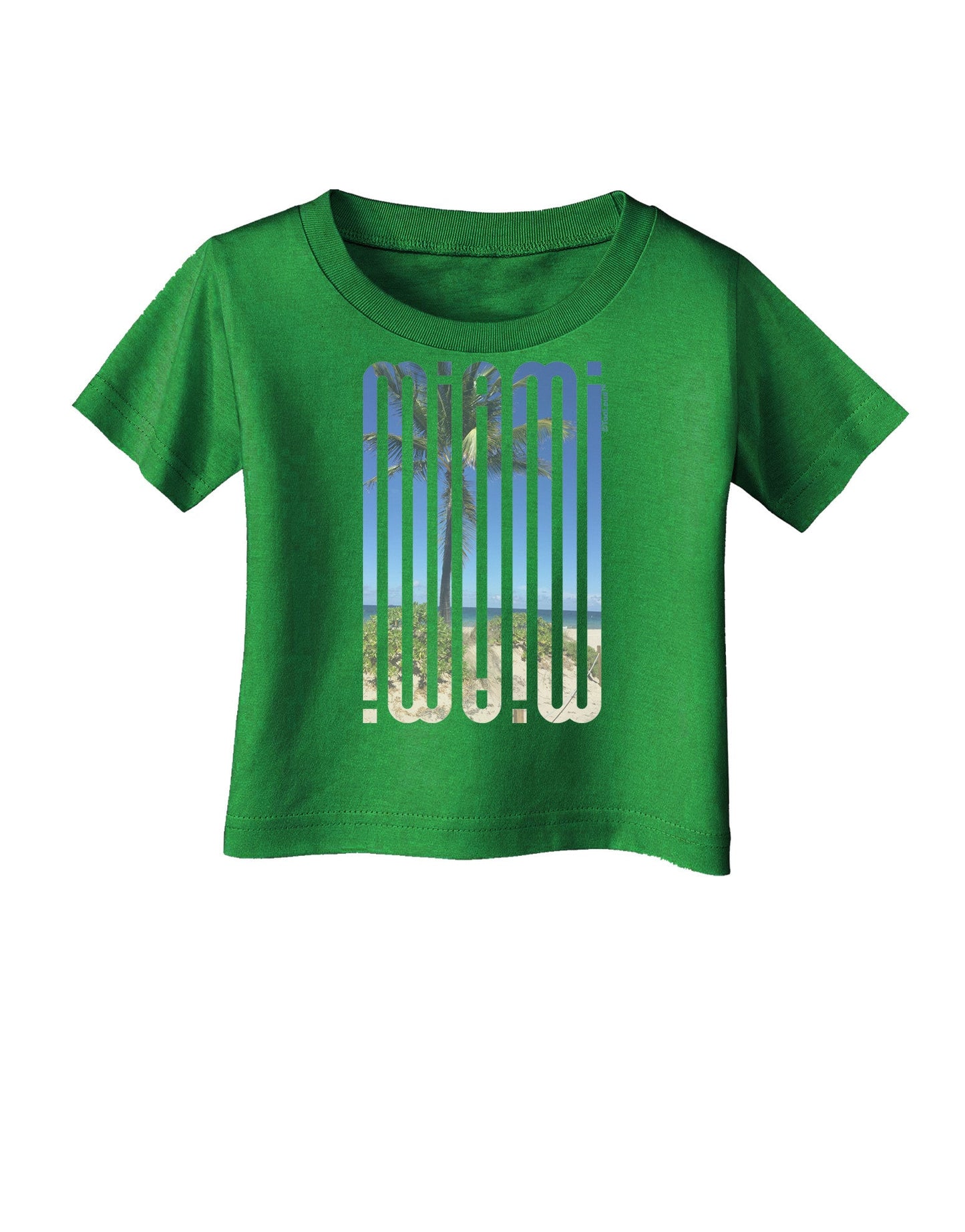 Miami Beach View Mirage Infant T-Shirt Dark-Infant T-Shirt-TooLoud-Clover-Green-06-Months-Davson Sales