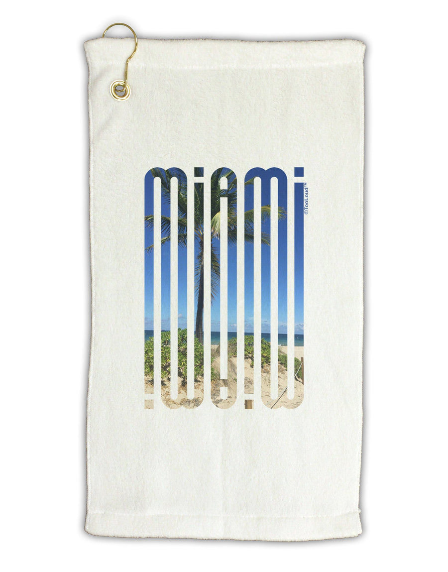 Miami Beach View Mirage Micro Terry Gromet Golf Towel 16 x 25 inch-Golf Towel-TooLoud-White-Davson Sales