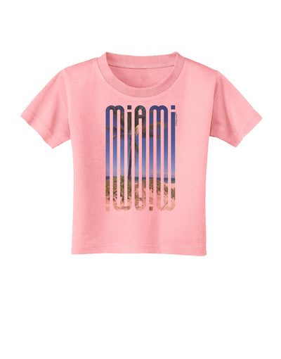 Miami Beach View Mirage Toddler T-Shirt-Toddler T-Shirt-TooLoud-Candy-Pink-2T-Davson Sales