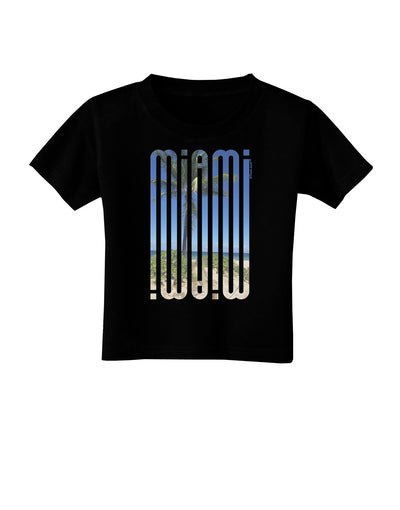 Miami Beach View Mirage Toddler T-Shirt Dark-Toddler T-Shirt-TooLoud-Black-2T-Davson Sales