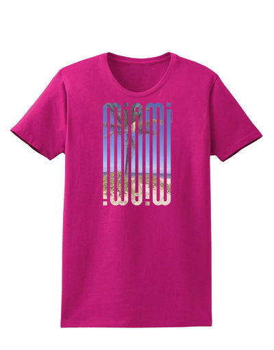 Miami Beach View Mirage Womens Dark T-Shirt-TooLoud-Hot-Pink-Small-Davson Sales