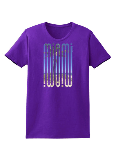 Miami Beach View Mirage Womens Dark T-Shirt-TooLoud-Purple-X-Small-Davson Sales