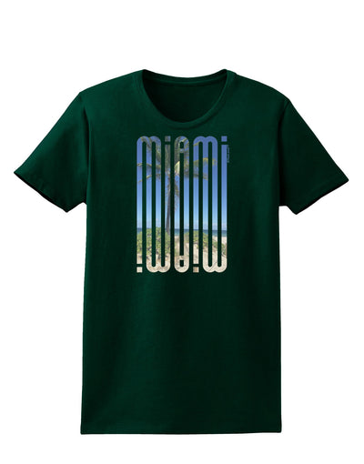 Miami Beach View Mirage Womens Dark T-Shirt-TooLoud-Forest-Green-Small-Davson Sales