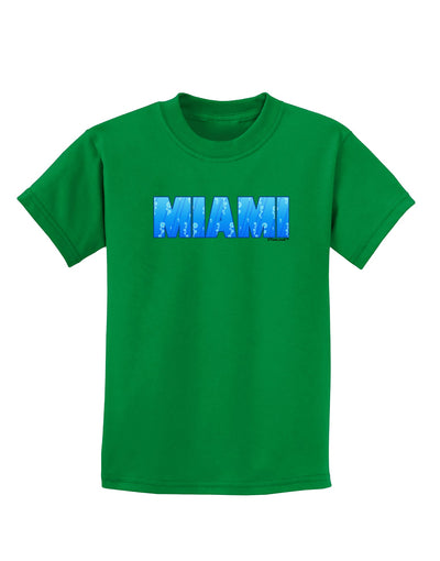 Miami Ocean Bubbles Childrens Dark T-Shirt by TooLoud-Childrens T-Shirt-TooLoud-Kelly-Green-X-Small-Davson Sales