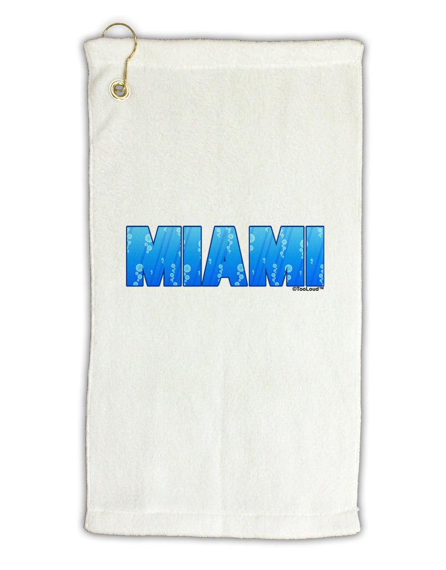 Miami Ocean Bubbles Micro Terry Gromet Golf Towel 16 x 25 inch by TooLoud-Golf Towel-TooLoud-White-Davson Sales