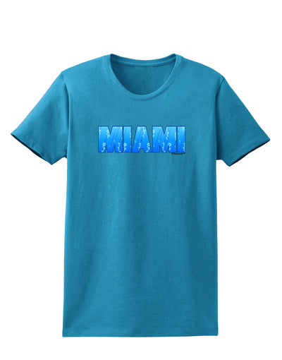 Miami Ocean Bubbles Womens Dark T-Shirt by TooLoud-Womens T-Shirt-TooLoud-Turquoise-X-Small-Davson Sales