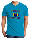 Michigan Football Adult Dark V-Neck T-Shirt by TooLoud-TooLoud-Turquoise-Small-Davson Sales