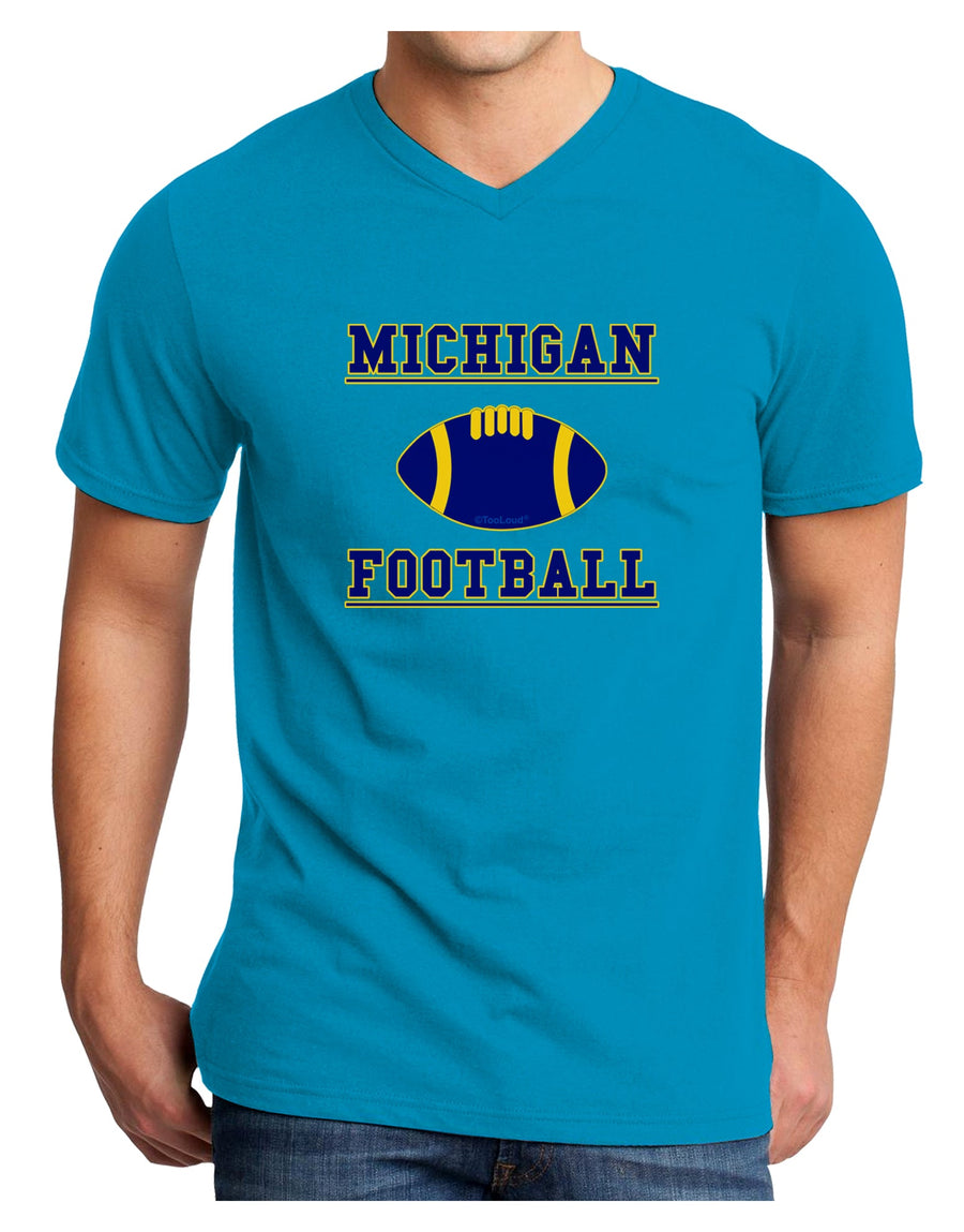 Michigan Football Adult Dark V-Neck T-Shirt by TooLoud-TooLoud-Black-Small-Davson Sales