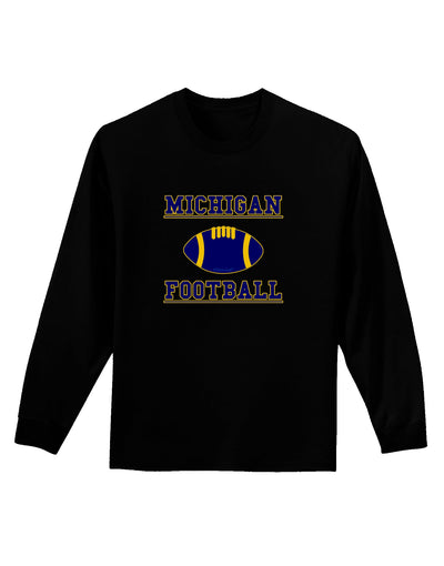 Michigan Football Adult Long Sleeve Dark T-Shirt by TooLoud-TooLoud-Black-Small-Davson Sales