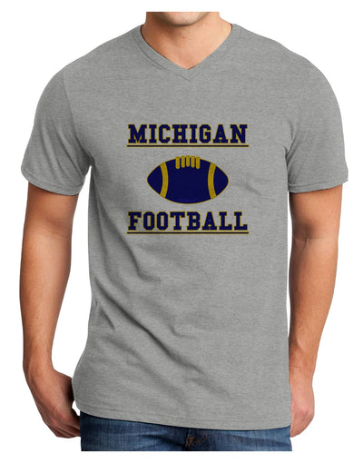 Michigan Football Adult V-Neck T-shirt by TooLoud-Mens V-Neck T-Shirt-TooLoud-HeatherGray-Small-Davson Sales