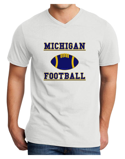 Michigan Football Adult V-Neck T-shirt by TooLoud-Mens V-Neck T-Shirt-TooLoud-White-Small-Davson Sales