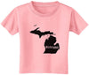 Michigan - United States Shape Toddler T-Shirt By Tooloud-Mens T-Shirt-Davson Sales-2T-Pink-Davson Sales
