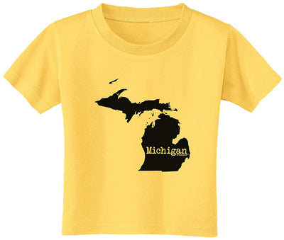 Michigan - United States Shape Toddler T-Shirt By Tooloud-Mens T-Shirt-Davson Sales-2T-Yellow-Davson Sales
