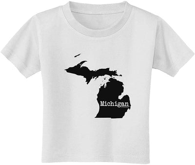 Michigan - United States Shape Toddler T-Shirt By Tooloud-Mens T-Shirt-Davson Sales-2T-White-Davson Sales