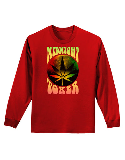 Midnight Toker Marijuana Adult Long Sleeve Dark T-Shirt-TooLoud-Red-Small-Davson Sales