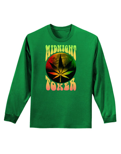 Midnight Toker Marijuana Adult Long Sleeve Dark T-Shirt-TooLoud-Kelly-Green-Small-Davson Sales