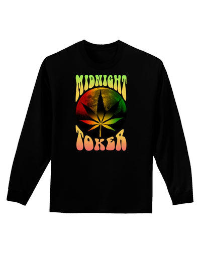 Midnight Toker Marijuana Adult Long Sleeve Dark T-Shirt-TooLoud-Black-Small-Davson Sales