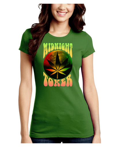Midnight Toker Marijuana Juniors Crew Dark T-Shirt-T-Shirts Juniors Tops-TooLoud-Kiwi-Green-Juniors Fitted Small-Davson Sales
