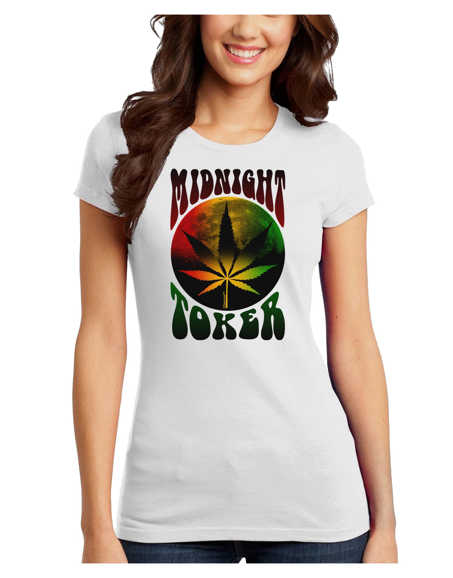 Midnight Toker Marijuana Juniors T-Shirt-Womens Juniors T-Shirt-TooLoud-White-Juniors Fitted X-Small-Davson Sales