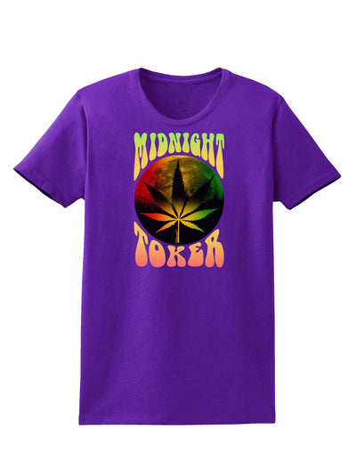 Midnight Toker Marijuana Womens Dark T-Shirt-TooLoud-Purple-X-Small-Davson Sales