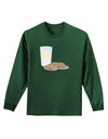 Milk and Cookies Design Adult Long Sleeve Dark T-Shirt-TooLoud-Dark-Green-Small-Davson Sales