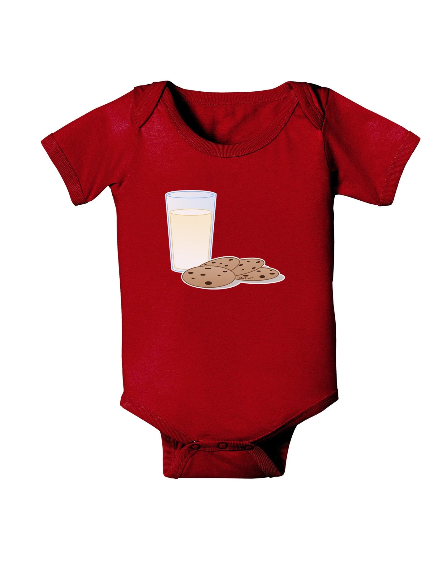 Milk and Cookies Design Baby Romper Bodysuit Dark-Baby Romper-TooLoud-Red-06-Months-Davson Sales