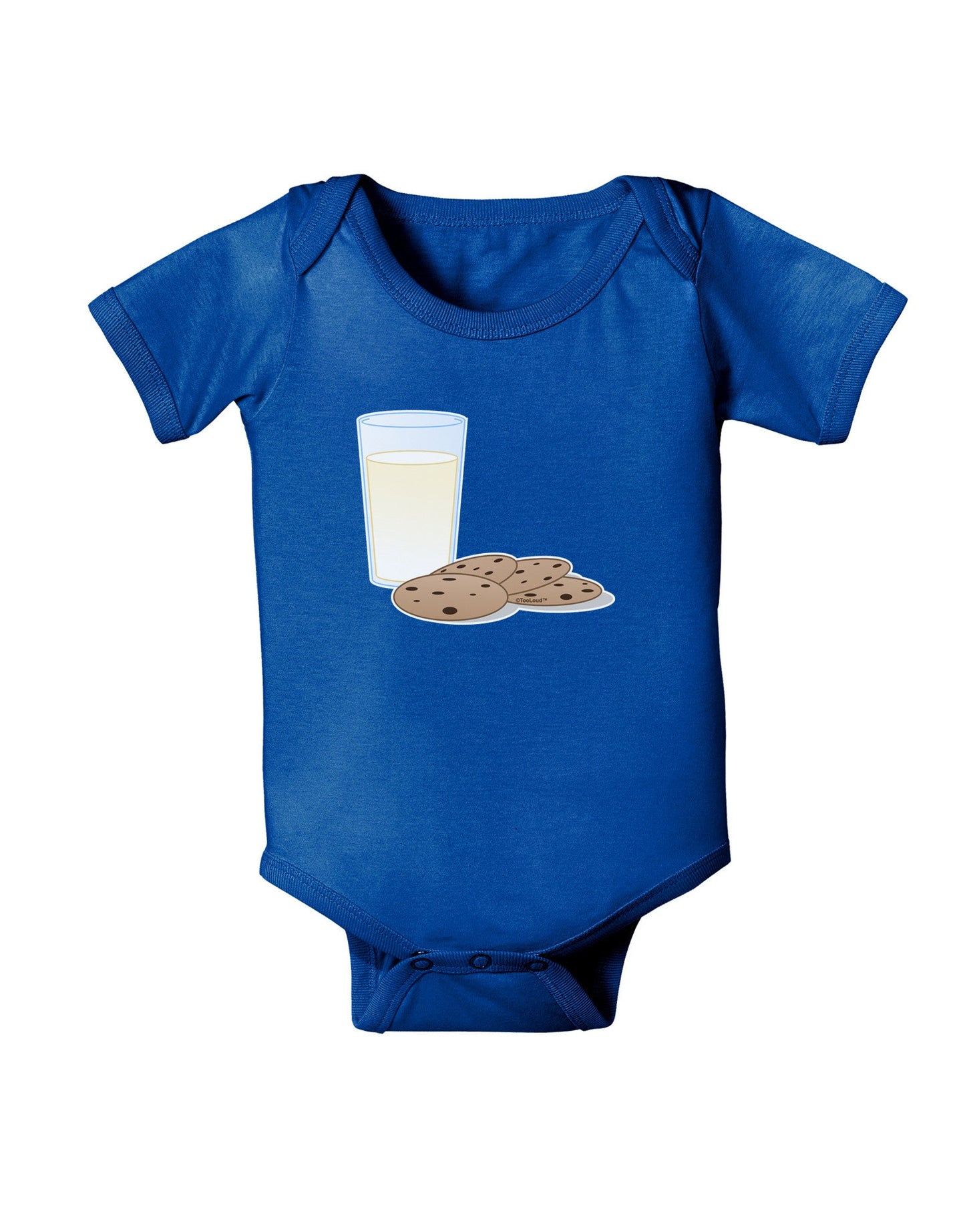 Milk and Cookies Design Baby Romper Bodysuit Dark-Baby Romper-TooLoud-Royal-Blue-06-Months-Davson Sales