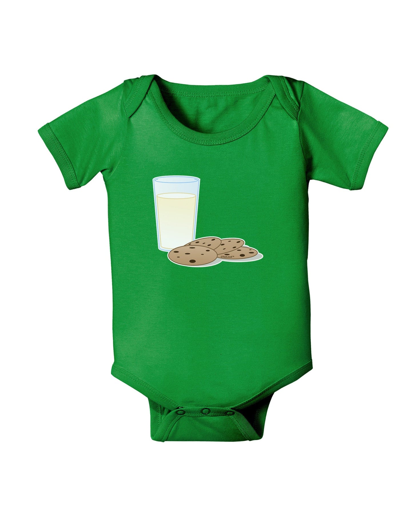 Milk and Cookies Design Baby Romper Bodysuit Dark-Baby Romper-TooLoud-Clover-Green-06-Months-Davson Sales