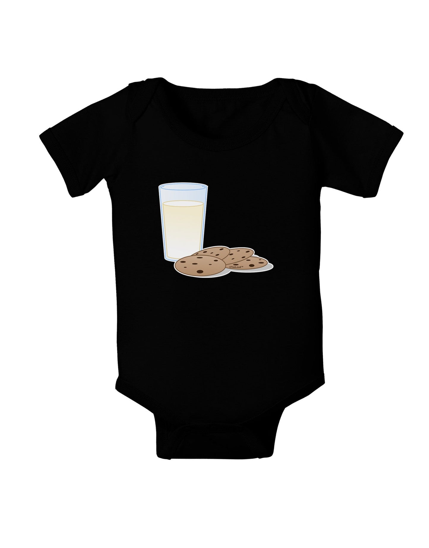 Milk and Cookies Design Baby Romper Bodysuit Dark-Baby Romper-TooLoud-Black-06-Months-Davson Sales