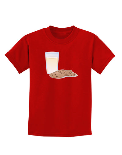 Milk and Cookies Design Childrens Dark T-Shirt-Childrens T-Shirt-TooLoud-Red-X-Small-Davson Sales