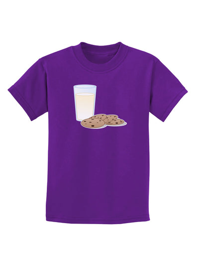 Milk and Cookies Design Childrens Dark T-Shirt-Childrens T-Shirt-TooLoud-Purple-X-Small-Davson Sales