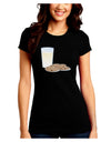 Milk and Cookies Design Juniors Crew Dark T-Shirt-T-Shirts Juniors Tops-TooLoud-Black-Juniors Fitted Small-Davson Sales