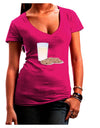 Milk and Cookies Design Juniors V-Neck Dark T-Shirt-Womens V-Neck T-Shirts-TooLoud-Hot-Pink-Juniors Fitted Small-Davson Sales