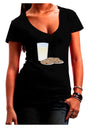 Milk and Cookies Design Juniors V-Neck Dark T-Shirt-Womens V-Neck T-Shirts-TooLoud-Black-Juniors Fitted Small-Davson Sales