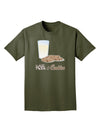 Milk and Cookies Design Text Adult Dark T-Shirt-Mens T-Shirt-TooLoud-Military-Green-Small-Davson Sales