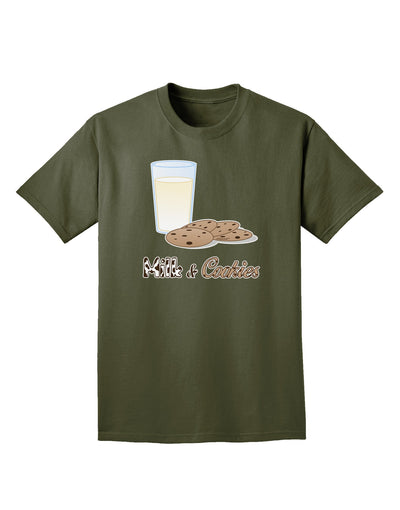 Milk and Cookies Design Text Adult Dark T-Shirt-Mens T-Shirt-TooLoud-Military-Green-Small-Davson Sales