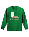 Milk and Cookies Design Text Adult Long Sleeve Dark T-Shirt-TooLoud-Kelly-Green-Small-Davson Sales