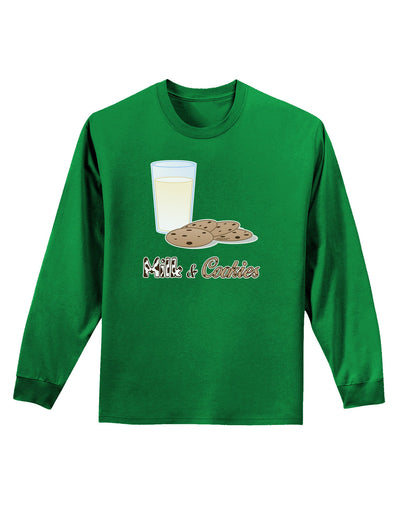 Milk and Cookies Design Text Adult Long Sleeve Dark T-Shirt-TooLoud-Kelly-Green-Small-Davson Sales