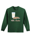 Milk and Cookies Design Text Adult Long Sleeve Dark T-Shirt-TooLoud-Dark-Green-Small-Davson Sales