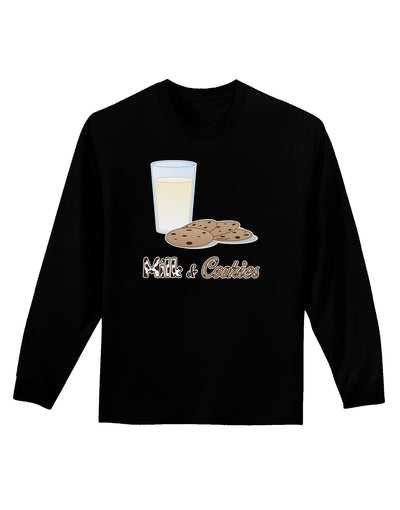 Milk and Cookies Design Text Adult Long Sleeve Dark T-Shirt-TooLoud-Black-Small-Davson Sales