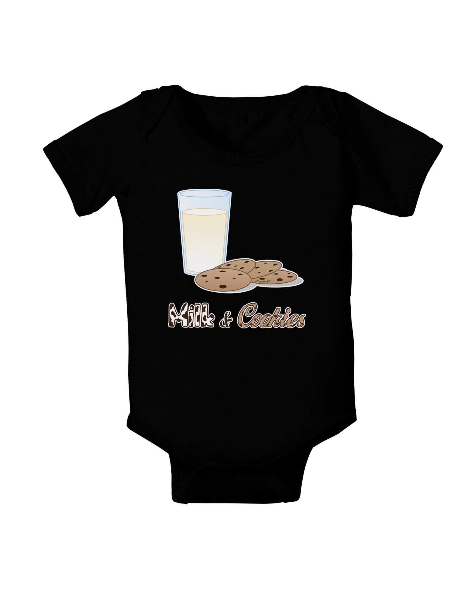 Milk and Cookies Design Text Baby Romper Bodysuit Dark-Baby Romper-TooLoud-Black-06-Months-Davson Sales