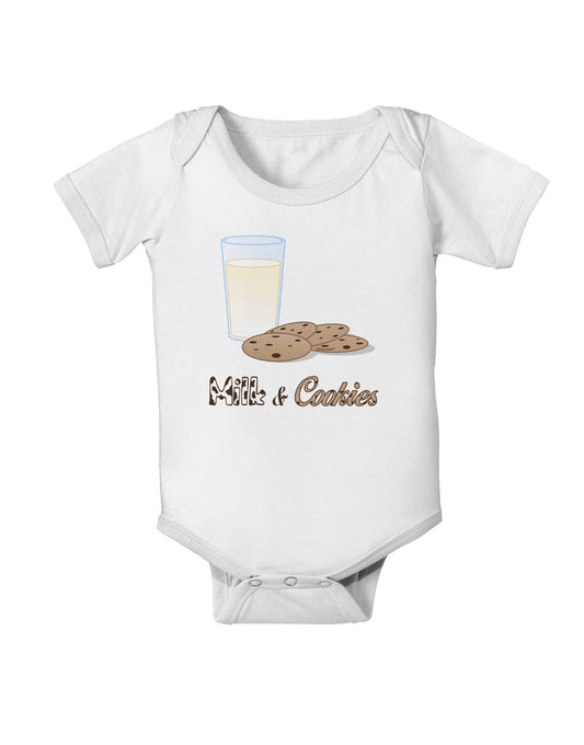 Milk and Cookies Design Text Baby Romper Bodysuit-Baby Romper-TooLoud-White-06-Months-Davson Sales