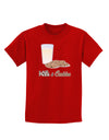 Milk and Cookies Design Text Childrens Dark T-Shirt-Childrens T-Shirt-TooLoud-Red-X-Small-Davson Sales