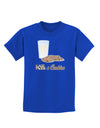 Milk and Cookies Design Text Childrens Dark T-Shirt-Childrens T-Shirt-TooLoud-Royal-Blue-X-Small-Davson Sales