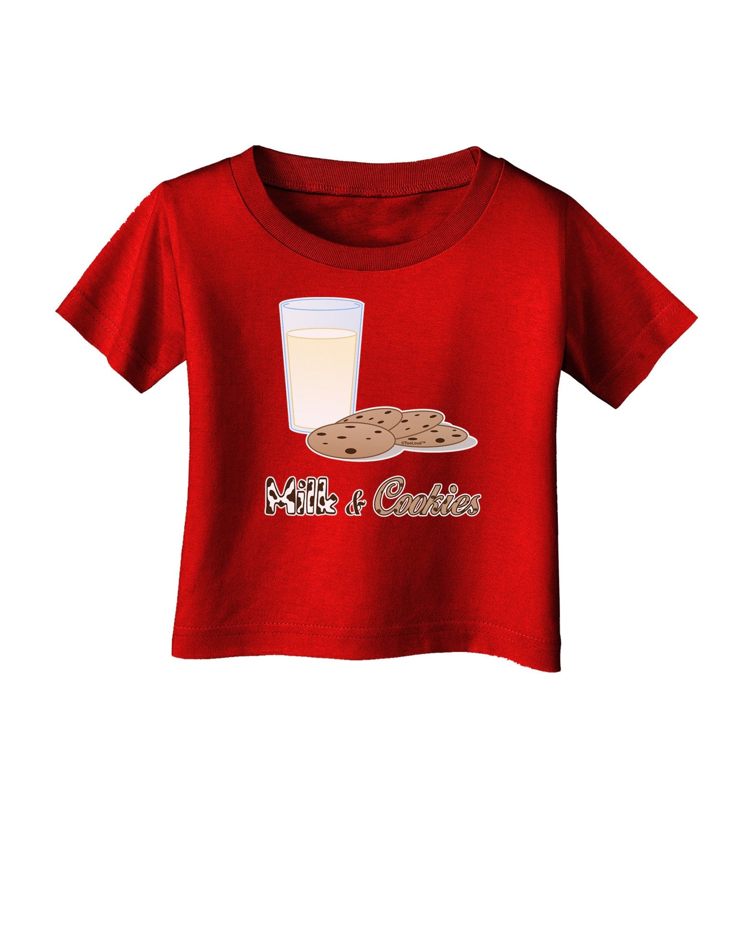Milk and Cookies Design Text Infant T-Shirt Dark-Infant T-Shirt-TooLoud-Red-06-Months-Davson Sales